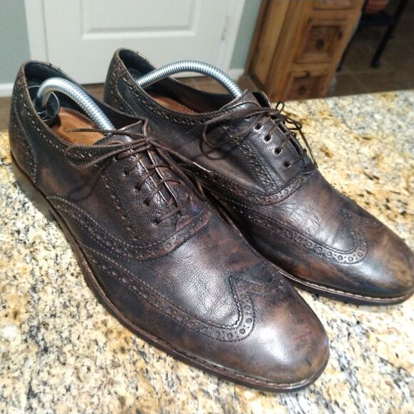 Cole Haan Mens 10.5 Air Colton Wingtip Brogue Leather Oxford Brown Shoes C10028 main image 6